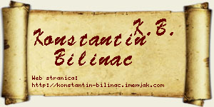 Konstantin Bilinac vizit kartica